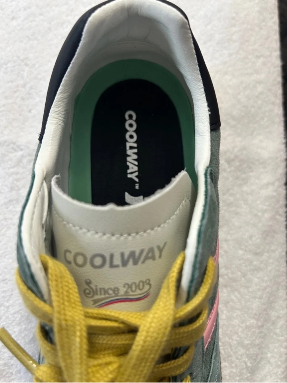 Coolway 10 Sneakers Goal in Green Forest Suede Free People black yellow no box